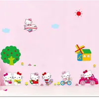 在飛比找蝦皮購物優惠-【Zooyoo壁貼】Hello Kitty貓墻貼 KT貓墻紙