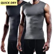 Mens Slimming Body Shaper Underwear Sports Compression Vest Singlet Dad Bod AU