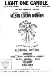 LIGHT ONE CANDLE SHEET MUSIC THE FIG LEAVES ARE FALLING PIANO/VOCAL/GUITAR 1968
