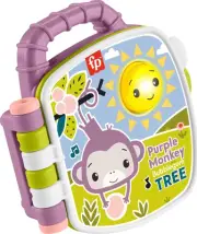 Fisher-Price Baby Toy Purple Monkey Musical Storybook with Lights & Sounds fo...
