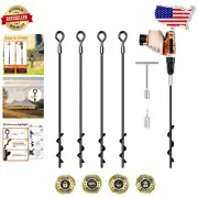 Quick-Install Heavy-Duty 24'' Ground Anchors for Secure Tents and Trampolines