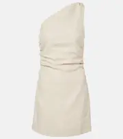 [Faithfull] Faithfull Poet one-shoulder linen minidress AU 8 beige