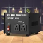 Step Down Transformer Electricity Voltage Power Converter Low Noise Black 200W