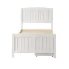 NNEED Wooden Bed Frame Single Size with Trundle Drawers White