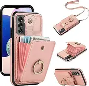 [Asuwish] Mobile Phone Case for Samsung Galaxy A14 4G/A 14 5G/M14 Case with Strap Ring Stand Card Slot Foldable Wallet Mobile Phone Cases Cover Leather 14A LTE Mobile Phone Cases Protective Women's