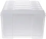 COHEALI 1 Set Greeting Cards Storage Case with Dividers Plastic Scrapbook Organizer for Photos Craft Supplies and Greeting Cards Transparent Design
