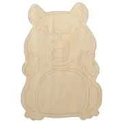 Shocked Scared Cute Hamster Rodent Gasp Unfinished Wood Shape Piece Cutout Craft