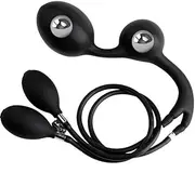 Long Inflatable Anal Butt Plug Balloon Double Pump Male Prostate Massager Adult
