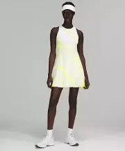 Lululemon Women’s Court Crush Dress Size 6 Electric Lemon COEL yellow white nwt