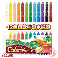 在飛比找蝦皮購物優惠-韓國AMOS 12色粗款神奇水蠟筆 粗款 美術用品 學生用品