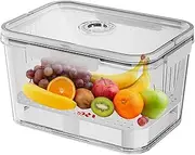 Fridge Fruit Storage Containers, Food Storage Containers with Lids & Handle, Clear Produce Saver with Removable Drain Tray, Meal Prep Container for Camping Picnic