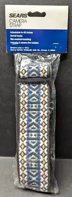 Vintage Sears Camera Neck Strap Adjustable to 48" Swivel Hooks Elastic Film New