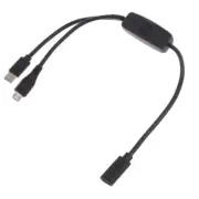 Type C Female to Micro USB Type C Male Splitter Cable Cord with Switches