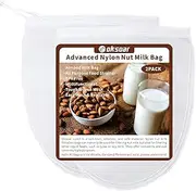 2 Pack Nylon Nut Milk Bag 12×12 Inches Fine Mesh Cheese Cloth Multiple Usage Reusable Food Strainer Professional Cold Brew Filter for Straining Fruit Juice Coffee Tofu Greek Yogurt Tea (30x25cm 2pcs)
