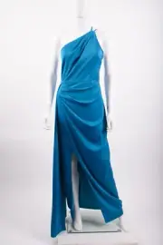 Aidan Mattox Womans Evening Gown Draped Satin One-Shoulder Size US 10 EU 42 NWT