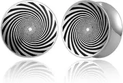 [MOQIKAKA] 2PCS Vortex Gauges Plugs Tunnels for Ears, Hypoallergenic 316 Stainless Steel Ear Plugs Tunels Gauuges for Stretched Ears 8mm-25mm (0G-1") Body Piercing Jewelry for Women Men