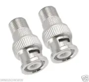 2 Pcs F Female to BNC Male Coax RF Connector RG6 RG59 Adapter