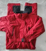 NWT Eddie Bauer Vintage Womens Snow Ski Suit One Piece 14 Red