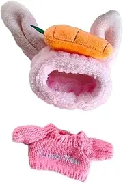 Perfeclan 15cm-17cm Plush Doll Clothes Cartoon Comfortable Costumes Dress up Plush Doll Accessories Stylish Sweater and Carrot Headband, Love You Sweater Set