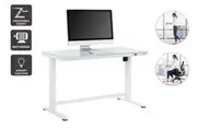 Ergolux Sorrento Electric Standing Desk with Drawer 120 x 60cm (Glass / White)