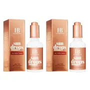 2x Haute Bronze All Skin Tones Sun Drops 50ml Face/Body Self-Tanning Serum Tan
