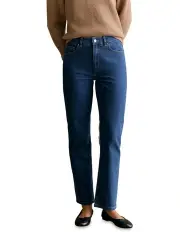 [Trenery] Mid Rise Straight Leg Jean in Mid Blue Denim