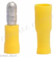 100 Yellow 12-10 Gauge Male & Female Bullet Connectors Spade Wire Terminal .195"