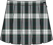 [Tommy Hilfiger] Girls Plaid Box Pleat Skirt, Kids School Uniform Clothes for Little & Big Girls, Pleated All The Way Around, Relaxed Through Hip, Machine Washable - Evergreen White Red, Size 8