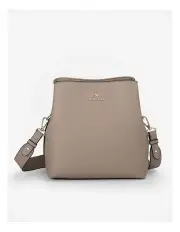 [Madison Accessories] Joanie 3 Compartment Bucket Crossbody Bag in Brown