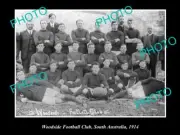 OLD LARGE HISTORIC PHOTO OF WOODSIDE SOUTH AUSTRALIA THE TOWN FOOTBALL TEAM 1914