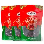 Grace Sun Dried Sorrel 3.5oz - 3 Pack - Jamaica Leaves