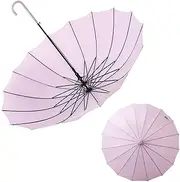 [Generic] Automatic Rain Umbrella - 16 Ribs Windproof Umbrella,J Stick Handle, 33.4 Inch Long Waterproof Canopy For Women And Men, Taro Purple-16 Bone Color Waterproof Case, Refer to description