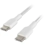 Belkin 1m USB-C to USB-C Braided Cable (White)