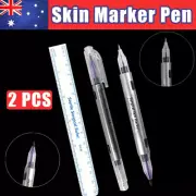 Microblading Tattoo Eyebrow Surgical Skin Marker Pen Ruler Tattoo Piercing 2PCS