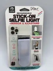 Selfie Light Stick On Rechargeable With Kickstand Mirror Flip Up Phone Camera