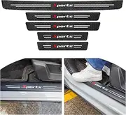 4PCS Door Sill Protector With 1PCS Rear Bumper Protector, Carbon Edge Guards for Avoid Scratches, Door Sills Stickers for Car Truck SUV (Sport/White)