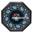 3'x3' Marble Dining Table Side Table Top Turquoise Elephant inlay Hallway Decor