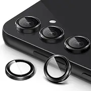 JETech Camera Lens Protector for Samsung Galaxy S23 FE 6.4-Inch, 9H Tempered Glass Metal Individual Ring Cover, HD Clear, 1 Set (Black)