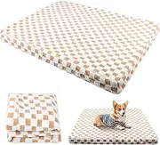 Dog Bed Covers Replacement Washable Pet Hair Easy to Remove, Waterproof Dog Bed Covers Noiseless Quilted, Pet Bed Cover Checkerboard Print, Puppy Bed Cover 44"x54"Inches for Dog Cat