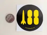 Rocket 88 Books Sticker Indie Self-Published Booster Space Music Artists Culture