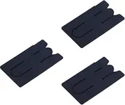 jojofuny 3 Pcs Silicone Phone Wallet with Kickstand Black Phone Cash Id Credit Holder Compatible with Easy Stick Adhesive Design