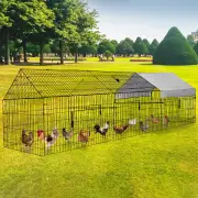 PawGiant 130'' Poultry Chicken Coop Hen House Hutch Backyard Run Nesting Box Outdoor Cage