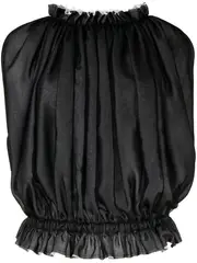 [COMME des GARCONS] 縮褶滌綸喬其紗襯衫