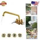Durable Wall-Mounted Laundry Faucet with 9" Swivel Spout - Chrome & Brass Finish
