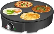 Household Electric Baking Pan Multifunctional Breakfast Pancake Maker with Adjustable Temperature Control for Crepes Pancakes Eggs Omelets
