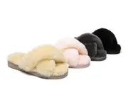 Leanna Scuff Women Fluff Cross Slides