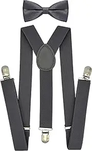 trilece Child Kids Boys Girls Suspenders Bow Tie Set Adjustable Y Back Toddler Baby Infant Suspender Bowtie