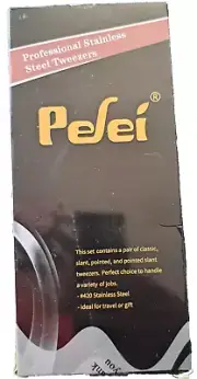 Pefei Tweezers Set - Professional Stainless Steel Tweezers for Eyebrows -