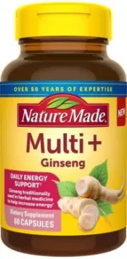 Nature Made Multi+ Ginseng Energy Support Capsules 60ct