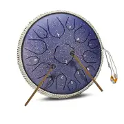 ChunFeng 14 Inch Steel Tongue Drum with Mallets & Carry Bag Lotus D Major